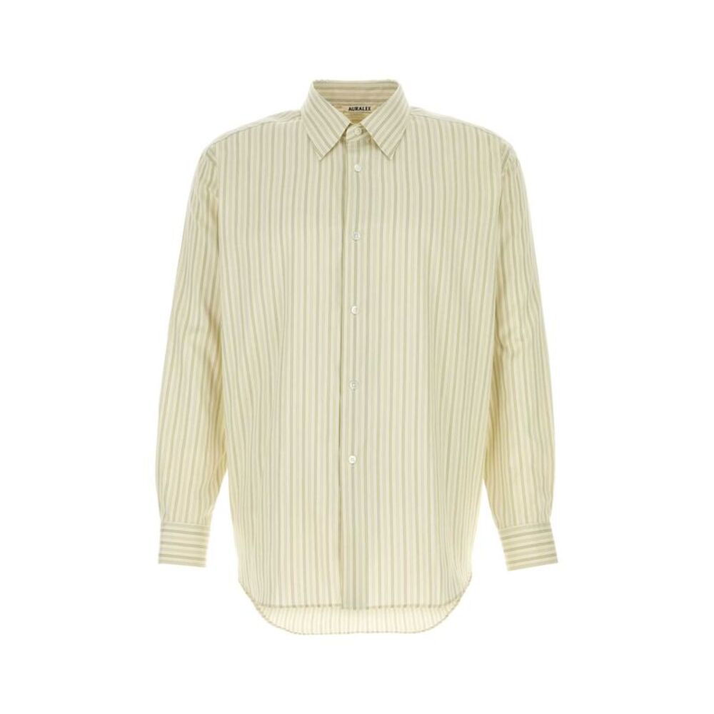 Auralee Men Embroidered Cotton Blend Shirt